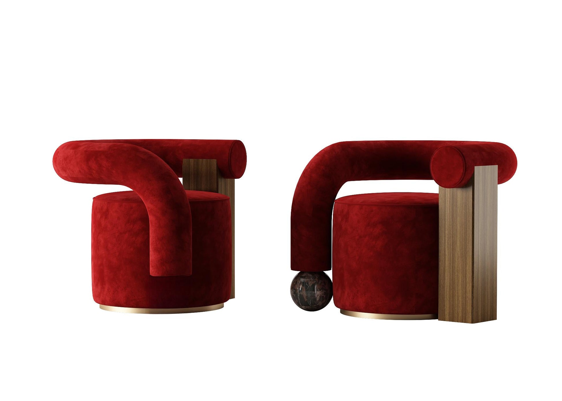 Red Modern Armchair singlesofa