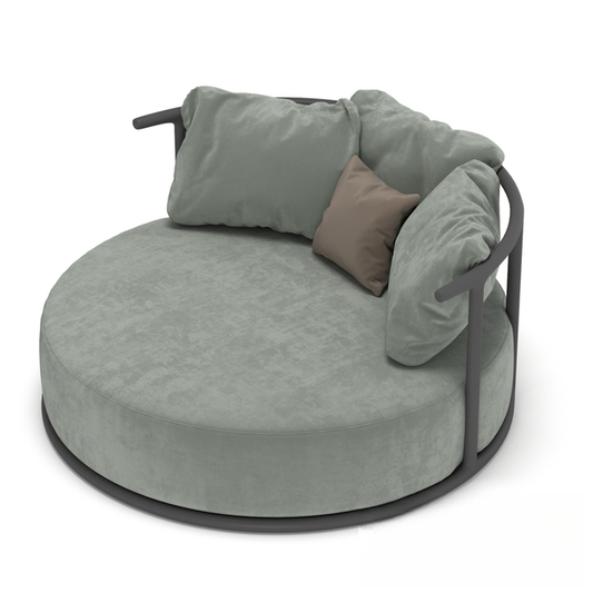 Round Grey Modern singlesofa