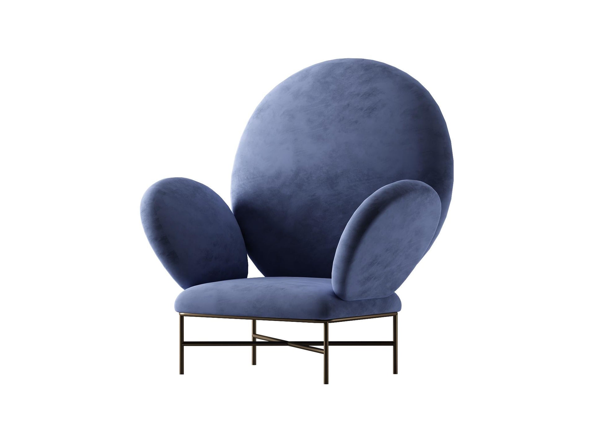 Blue Velvet Modern singlesofa