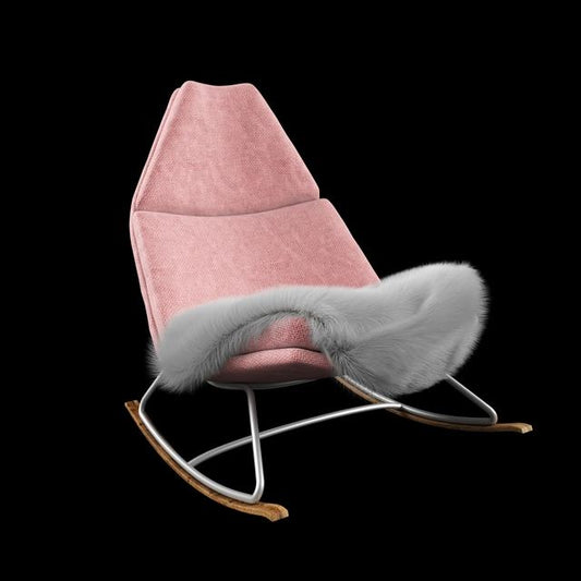 Pink Fleece Rocking Chair singlesofa