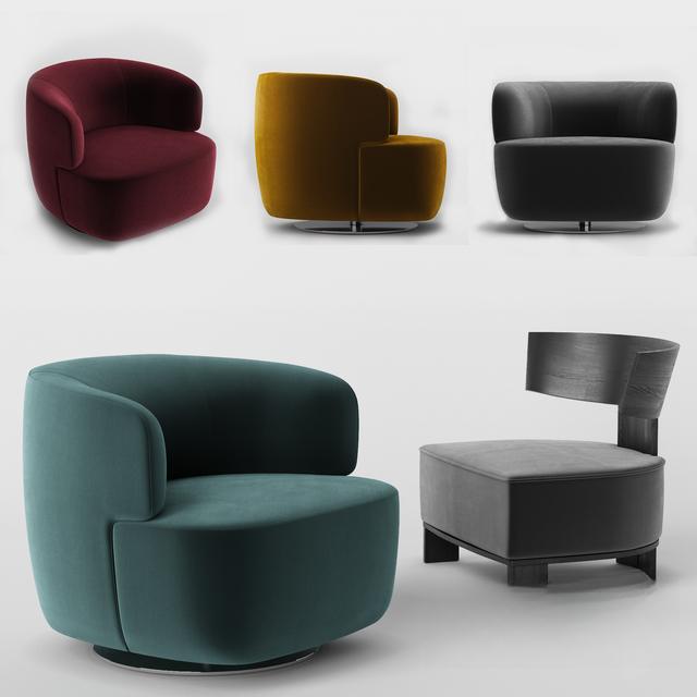 Modern Curved Armchairs singlesofa