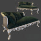 Green Velvet Ornate singlesofa