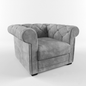 Grey Button Tufted Armchair singlesofa
