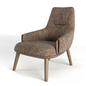 Modern Brown Armchair singlesofa