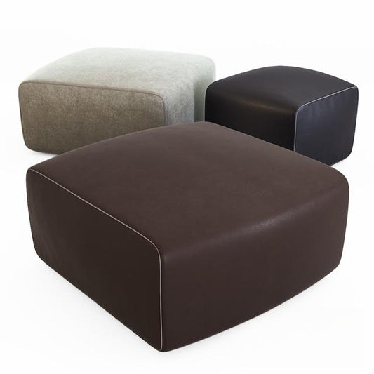 Square Leather Ottoman singlesofa