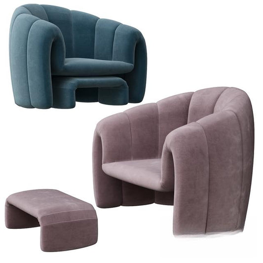 ModernCurvedVelvet singlesofa