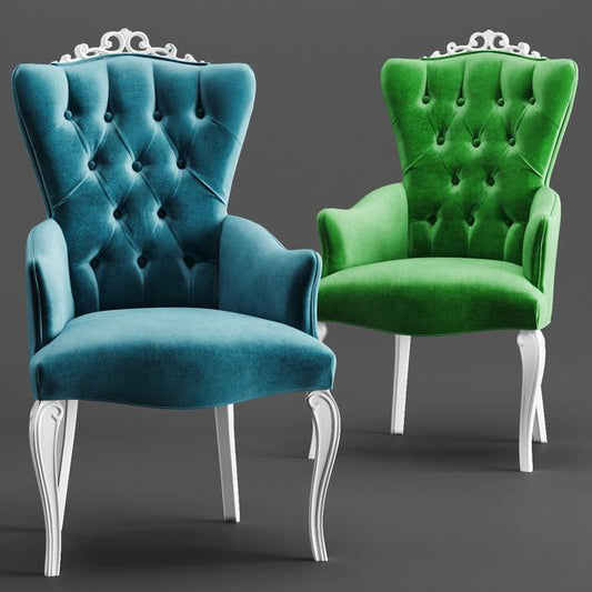 Buttoned Velvet Chair singlesofa