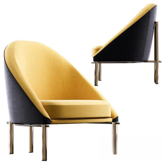 Yellow Black Modern singlesofa