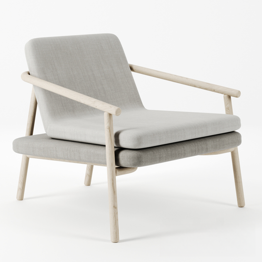 LightGreyWoodenModern singlesofa