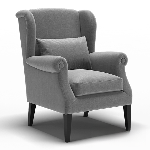 Grey Wing Chair singlesofa