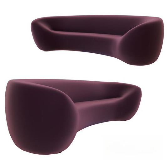 Purple Curved Sofa singlesofa