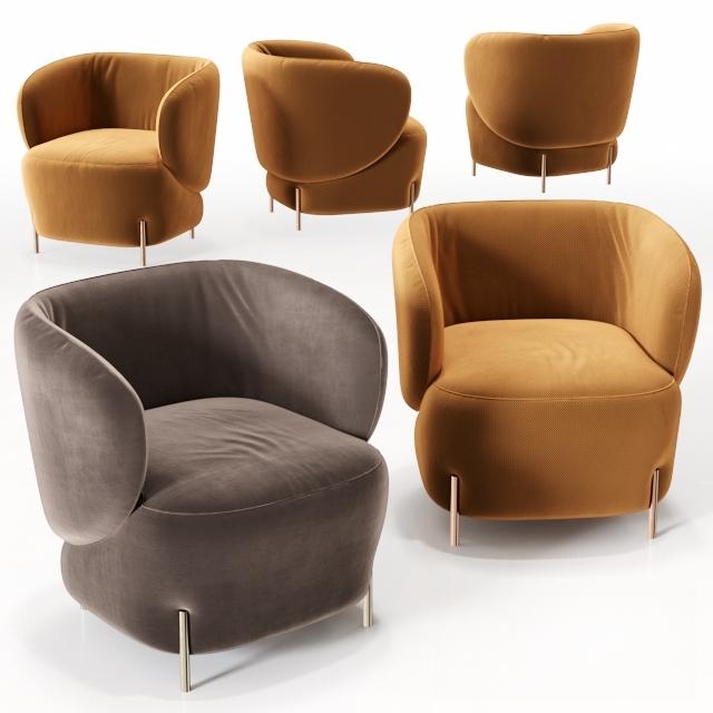 Modern Curved Armchair singlesofa