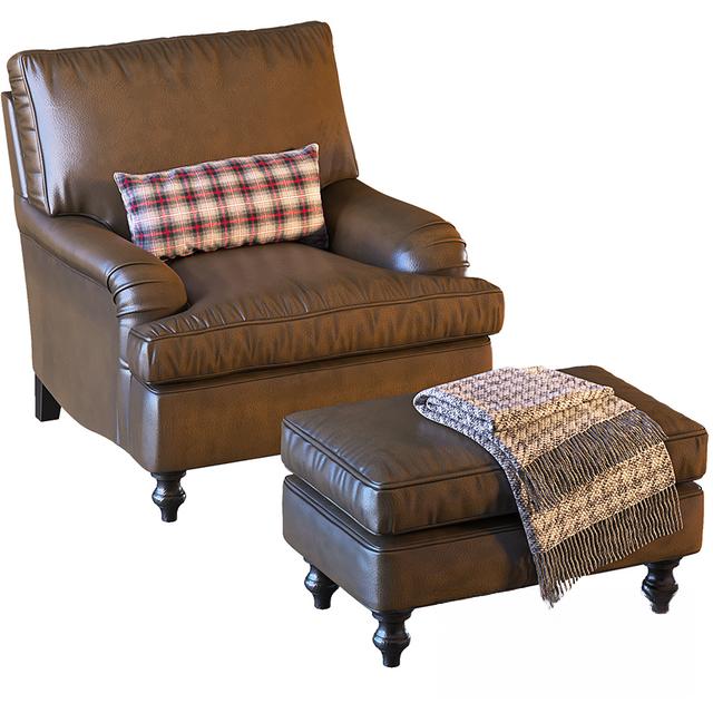 LeatherBrownComfortable singlesofa