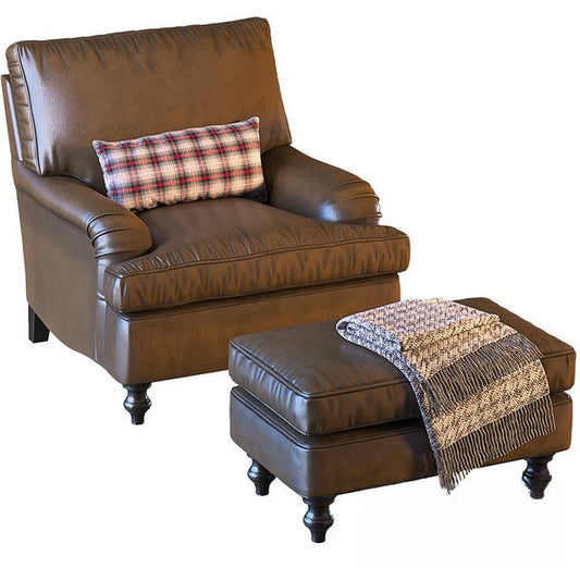 LeatherBrownComfortable singlesofa