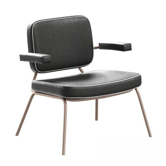 Black Leather Modern singlesofa