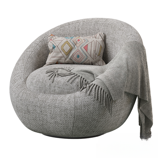 Round Gray Modern singlesofa