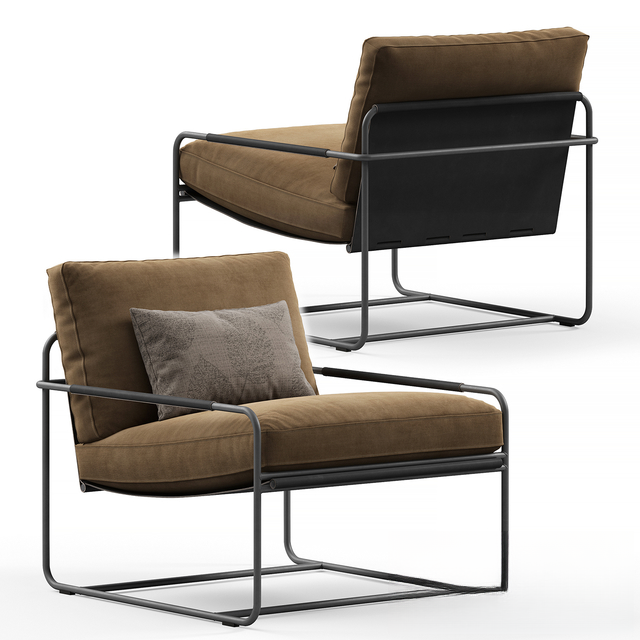 Brown Metal Armchair singlesofa