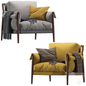 Modern Grey Yellow singlesofa