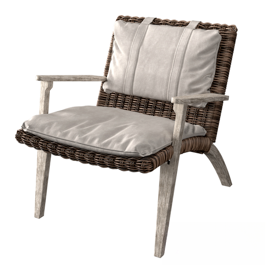 Wicker Wooden Outdoor singlesofa
