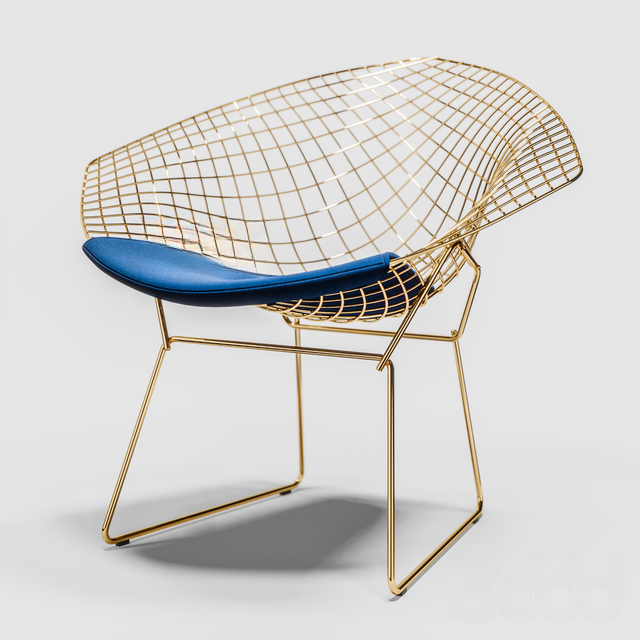 Gold Blue Modern singlesofa