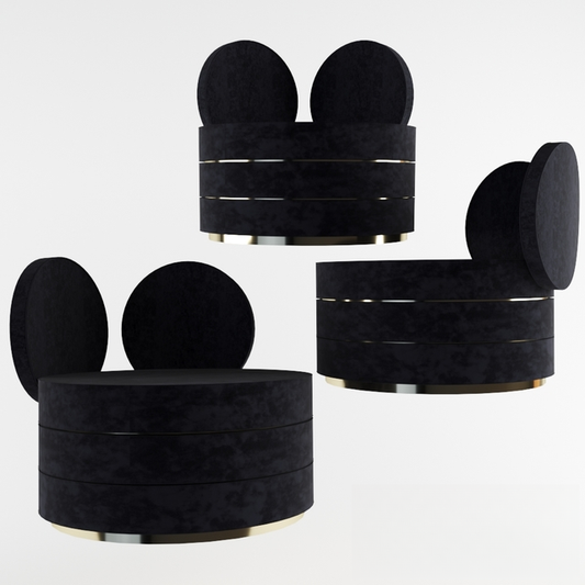 Modern Round Velvet singlesofa