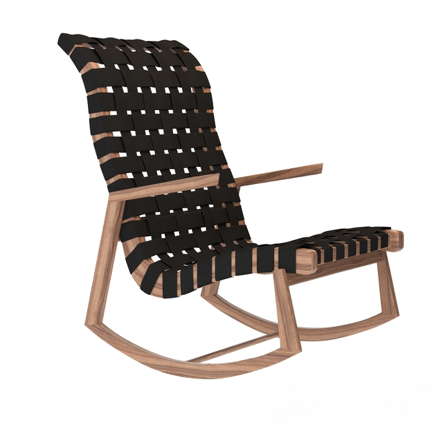 Black Wooden Rocking Chair singlesofa