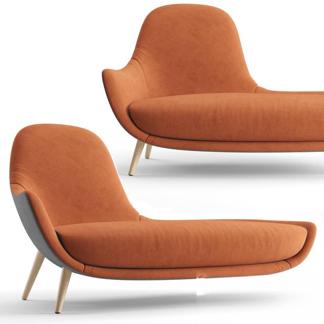 Orange Modern Lounge singlesofa