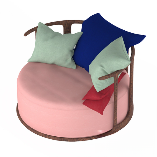 Round Pink Modern singlesofa