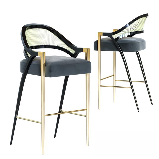 Modern Bar Chair Black Gold singlesofa