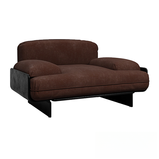 Brown Leather Modern singlesofa
