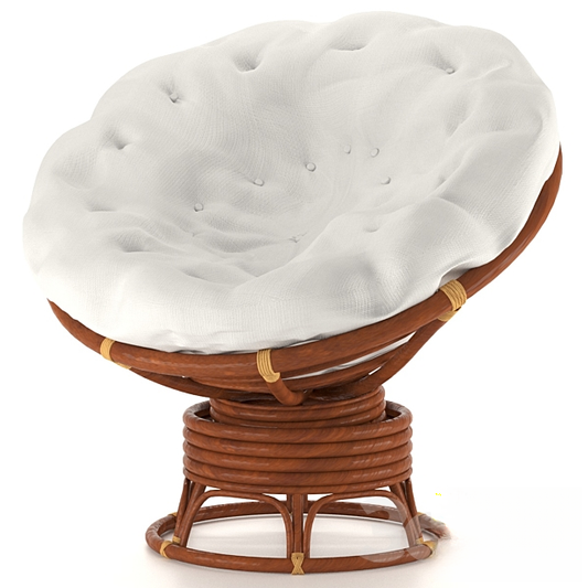 Round White Wicker singlesofa