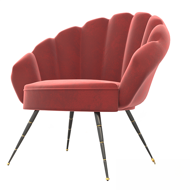 Shell Shape Red Chair singlesofa