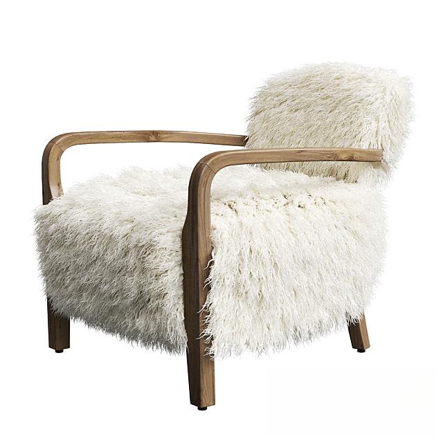 Fuzzy White Chair singlesofa