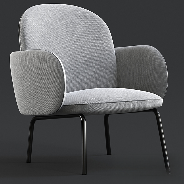 GreyCurvedModern singlesofa