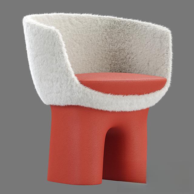 Fuzzy Red Chair singlesofa