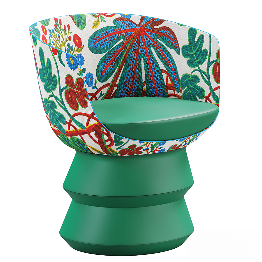 Floral Pattern Green Chair singlesofa