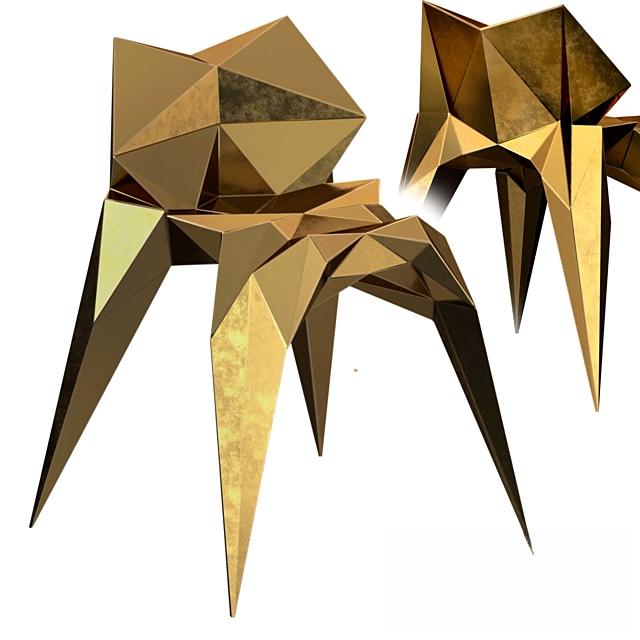 Geometric Gold Modern singlesofa