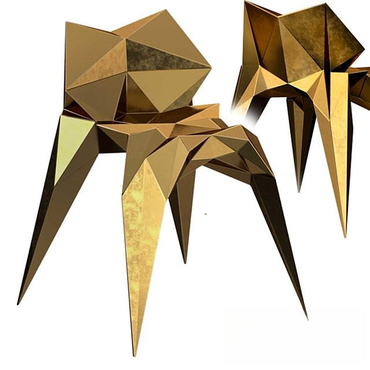 Geometric Gold Modern singlesofa