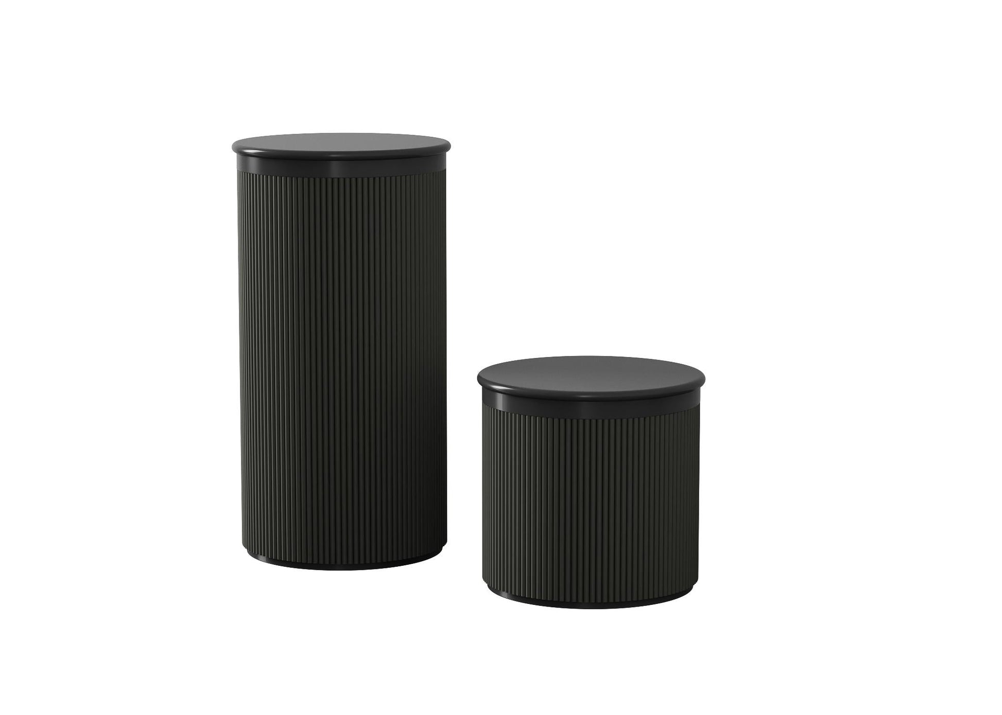 black cylinder table