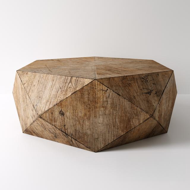 Geometric wooden teatable table
