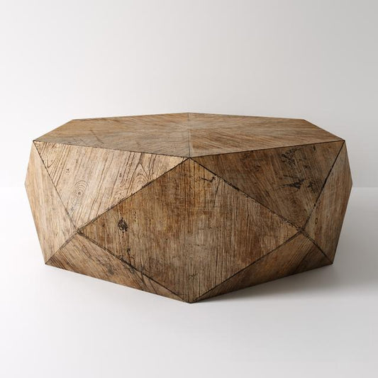Geometric wooden teatable table