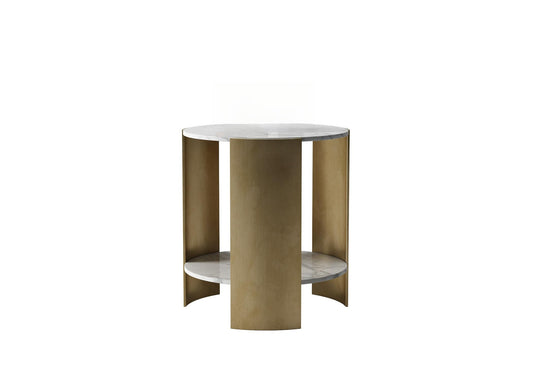 Round gold teatable table
