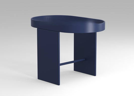 DarkBlue Oval Teatable table