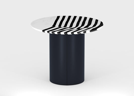Blackandwhite striped teatable table