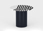 Blackandwhite striped teatable table