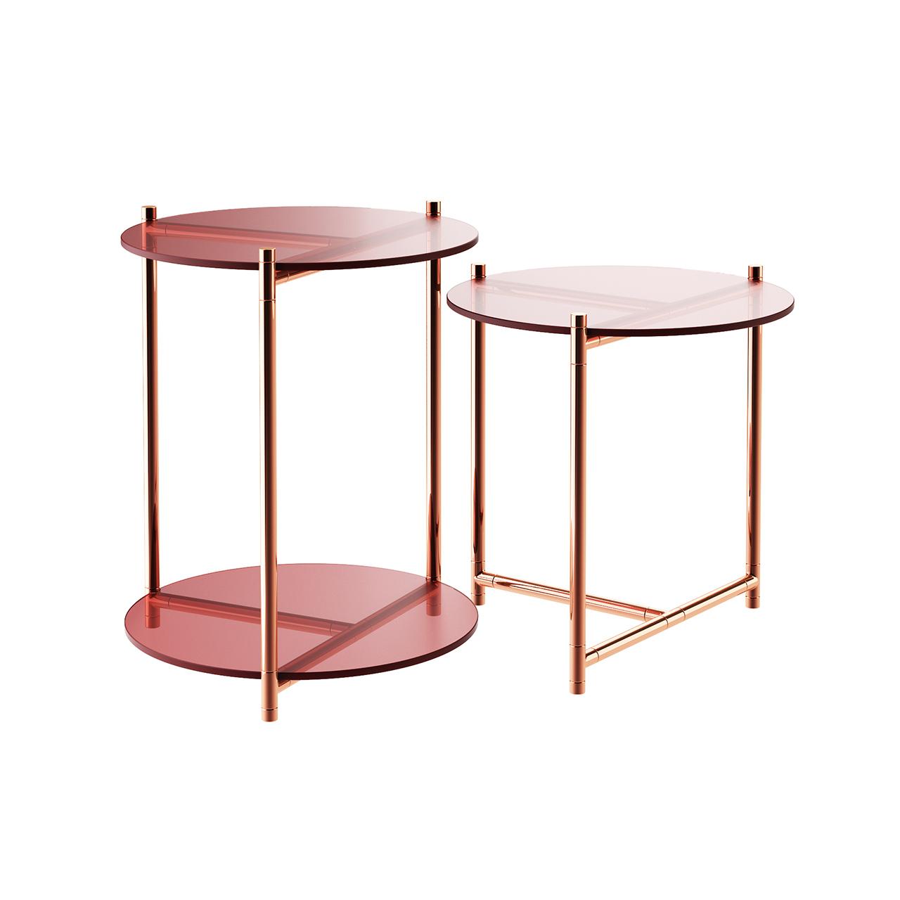 Round rose gold teatable table