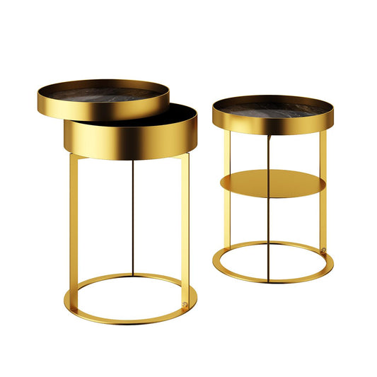 golden metal modern table