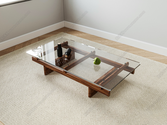 GlassWoodenTeatable table