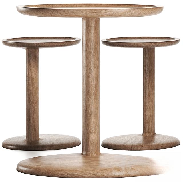 Round wooden teatable table