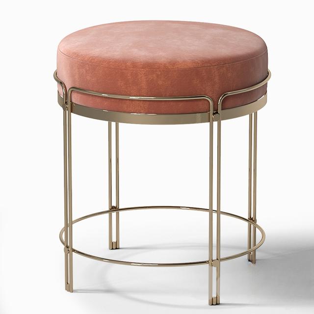 Round pink metal table
